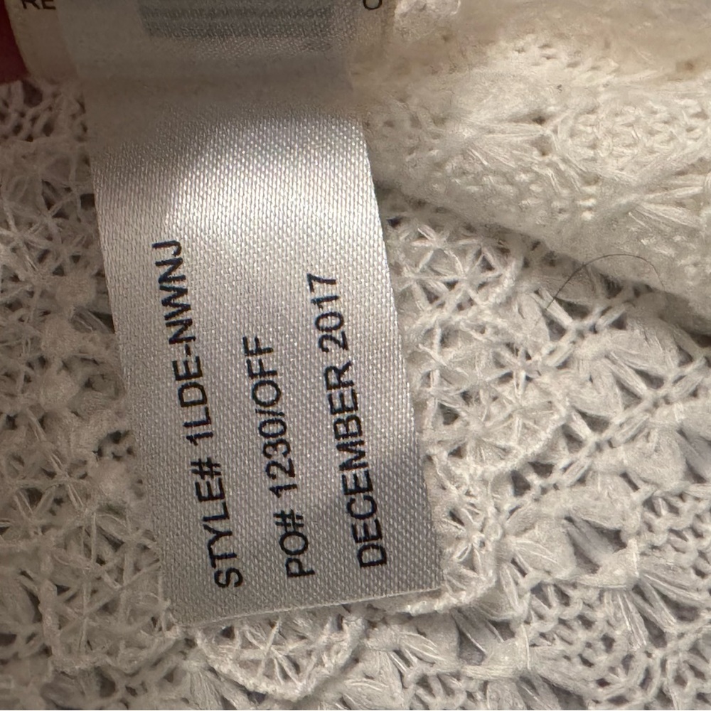 Self Esteem White Crochet Lace Vest Open Front Boho‎ Festival Layering Size L - Picture 10 of 10